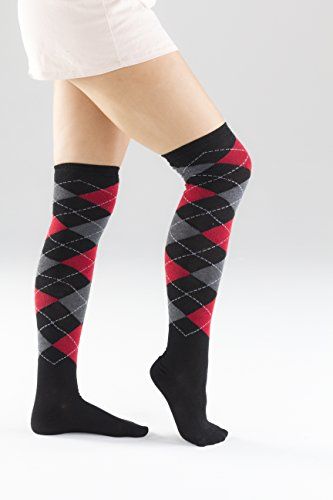 over the knee argyle socks