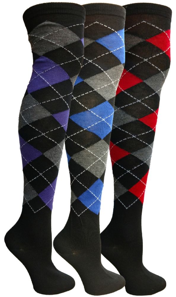 over the knee argyle socks